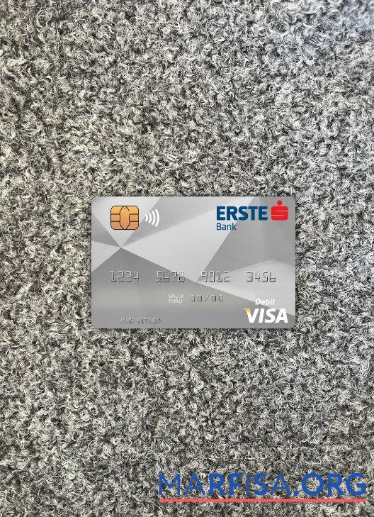 Printable Hungary Erste Bank visa card photolook front template